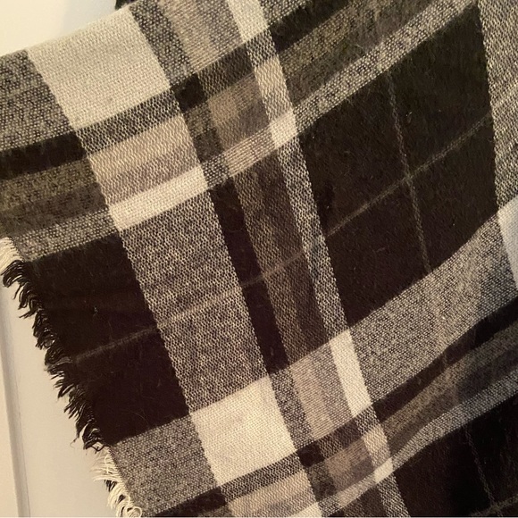 Plaid Turtleneck Cape Sweater | DYNAMITE - Picture 6 of 8